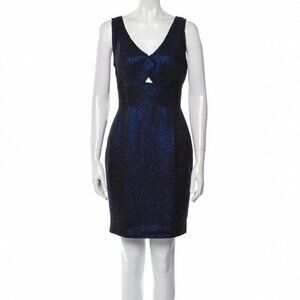 NEW Zac Posen Bodycon Dress Womens Size 4 Blue Metallic Cocktail Party